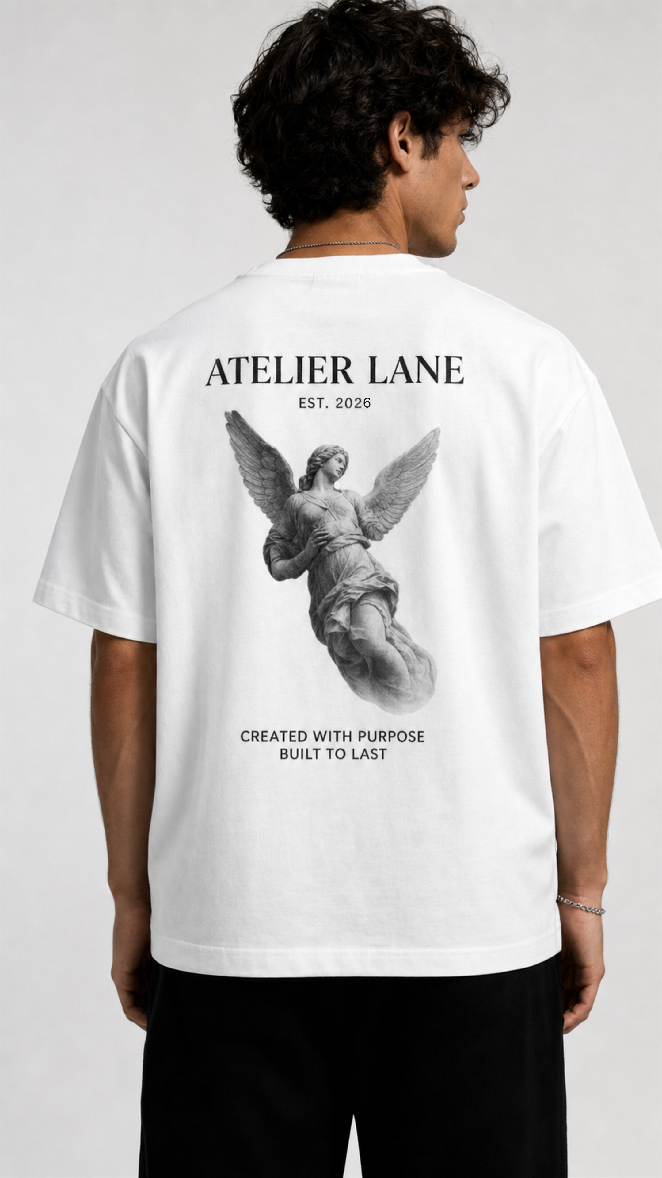 White Guardian T-shirt back print with EST. 2026
